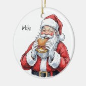 Santa eating Pork Roll Ceramic Ornament セラミックオーナメント (左)