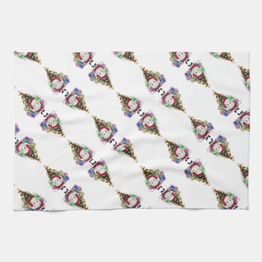 Santa Egg Christmas キッチンタオル (横)
