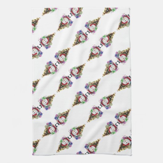 Santa Egg Christmas キッチンタオル (縦)