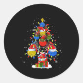 Santa Elf Disc Golf Byll Tools Xmas Tree Men Playe ラウンドシール (正面)