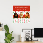 Santa & Elf Faces | North Pole Fun Christmas Door  ポスター (ホームオフィス)