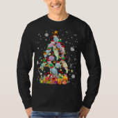 Santa ELF Manatee Christmas Tree Xmas Lights Manat Tシャツ (正面)