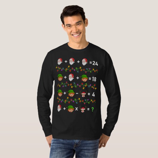Santa Elf Operations Quiz Math Teacher Christmas Tシャツ (正面フル)