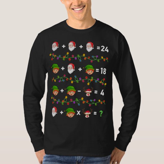 Santa Elf Operations Quiz Math Teacher Christmas Tシャツ (正面)