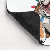 Santa English Bulldog Reindeer Light Christmas  マウスパッド (コーナー)