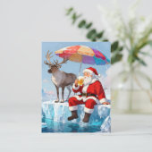 Santa Enjoys a Beer On an Iceberg ポストカード (スタンド正面)
