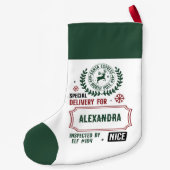 Santa Express Delivery for (Custom Name) スモールクリスマスストッキング (裏面)
