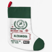 Santa Express Delivery for (Custom Name) スモールクリスマスストッキング (正面)