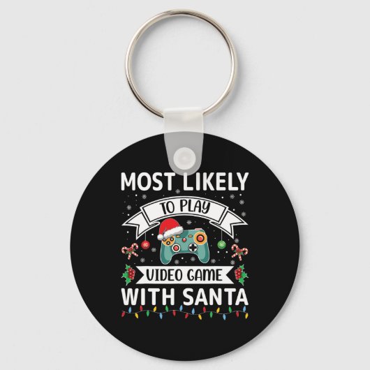 Santa Faとの遊ビデオゲームに最も近おもしろいい キーホルダー (正面)