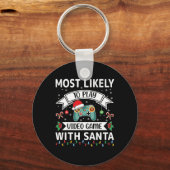 Santa Faとの遊ビデオゲームに最も近おもしろいい キーホルダー (正面)
