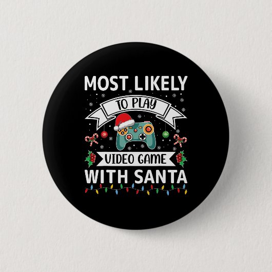 Santa Faとの遊ビデオゲームに最も近おもしろいい 缶バッジ (正面)