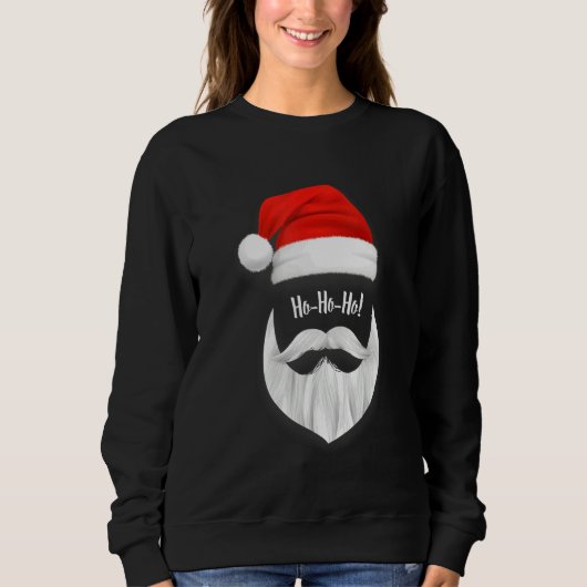 Santa Face Ho Ho Ho Cute  for Men Women Kids Xmas スウェットシャツ (正面)