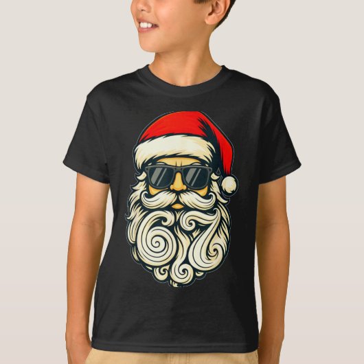 Santa Face Retro Sungles 6 7 Christmas 67 Santa Si Tシャツ (正面)