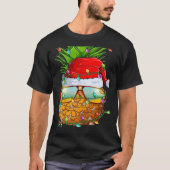 Santa Fat Pineapple Glasses Xmas Lights Pineapple  Tシャツ (正面)