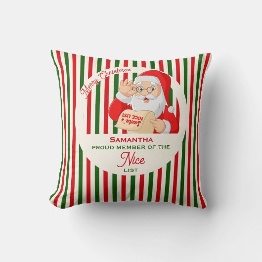 Santa Father Christmas Nice List Proud Member クッション (正面)