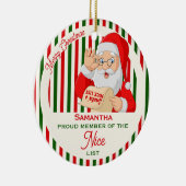 Santa Father Christmas Nice List Proud Member セラミックオーナメント (右)