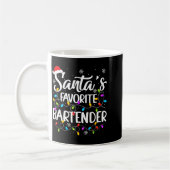 Santa Favorite Bartender Christmas Lights Funny Xm コーヒーマグカップ (左)