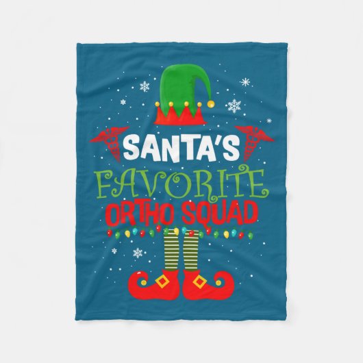 Santa Favorite Ortho Squad Elf Orthodontist Christ フリースブランケット (正面)