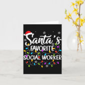 Santa Favorite Social Worker Christmas Lights Fami カード (黄色い花)