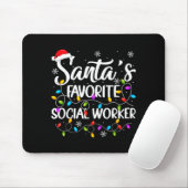 Santa Favorite Social Worker Christmas Lights Fami マウスパッド (マウス)