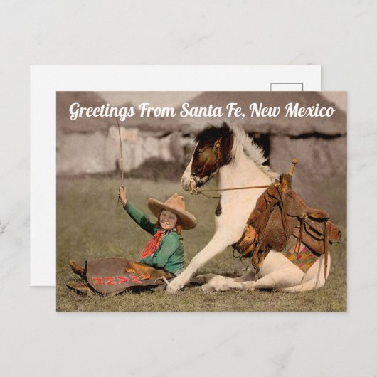 Santa Feからの挨拶，ニューメキシコはがき ポストカード (正面/裏面)