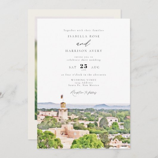 SANTA FEニューメキシコスカイラインデスティネーションウェディング 招待状 (正面/裏面)