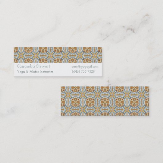Santa Fe幾何学的タイルパターン スキニー名刺 (正面/裏面)