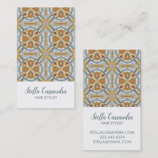 Santa Fe幾何学的タイルパターン 名刺 (正面/裏面)