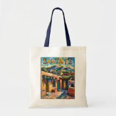 Santa Fe Adobe Homes Van Gogh Starry Night Style トートバッグ (正面)