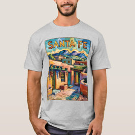 Santa Fe Adobe Homes Van Gogh Starry Night Style Tシャツ