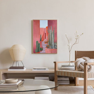 Santa Fe Cacti Boho Poster キャンバスプリント