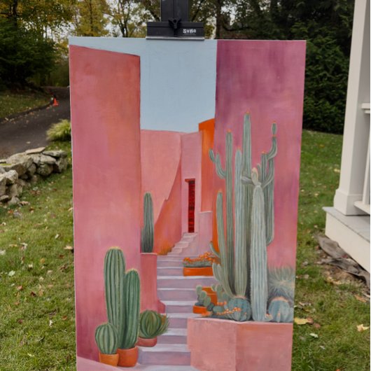 Santa Fe Cacti Boho Poster キャンバスプリント