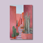 Santa Fe Cacti Boho Wood Topped Wall Tapestry  吊り下げ型タペストリー