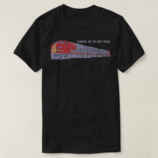 Santa Fe F3 Set 1948 Carbody Locomotive Train Rail Tシャツ (デザイン正面)