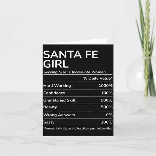 Santa Fe Girl Funny New Mexico Hometown  カード (正面)