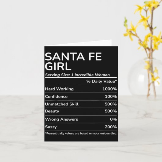 Santa Fe Girl Funny New Mexico Hometown  カード (黄色い花)