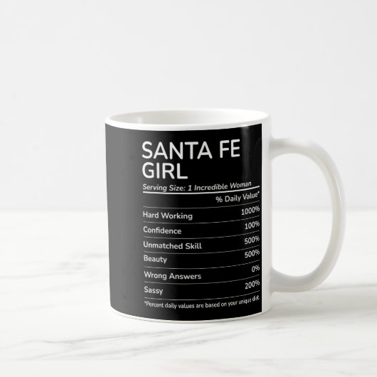 Santa Fe Girl Funny New Mexico Hometown  コーヒーマグカップ (右)
