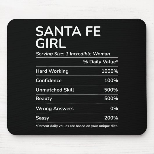 Santa Fe Girl Funny New Mexico Hometown マウスパッド (正面)