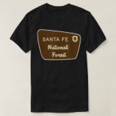 Santa Fe National Forest Sign Retro  Tシャツ (デザイン正面)