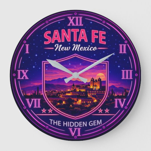 Santa Fe New Mexico Southwest ラージ壁時計 (正面)