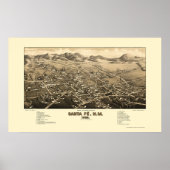Santa Fe, NM Panoramic Map - 1882 ポスター (正面)