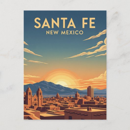 Santa Fe Skyline New Mexico Travel ポストカード (正面)