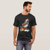 Santa Finch Bird Animal Christmas Lights  Christma Tシャツ (正面フル)