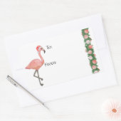 Santa Flamingo Gift Sticker 長方形シール (封筒)