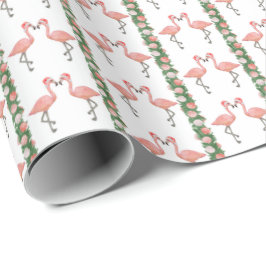 Santa Flamingos and Shells Wrapping Paper ラッピングペーパー