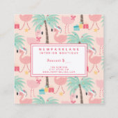 Santa Flamingo's - Pink Christmas Gift Certificate スクエア名刺 (裏面)