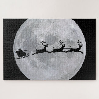 Santa Flying to the Moon Puzzle ジグソーパズル
