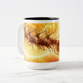 Santa Flys By A Sun ツートーンマグカップ (正面左)