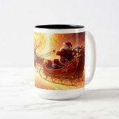 Santa Flys By A Sun ツートーンマグカップ (正面右)