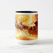 Santa Flys By A Sun ツートーンマグカップ (中央)